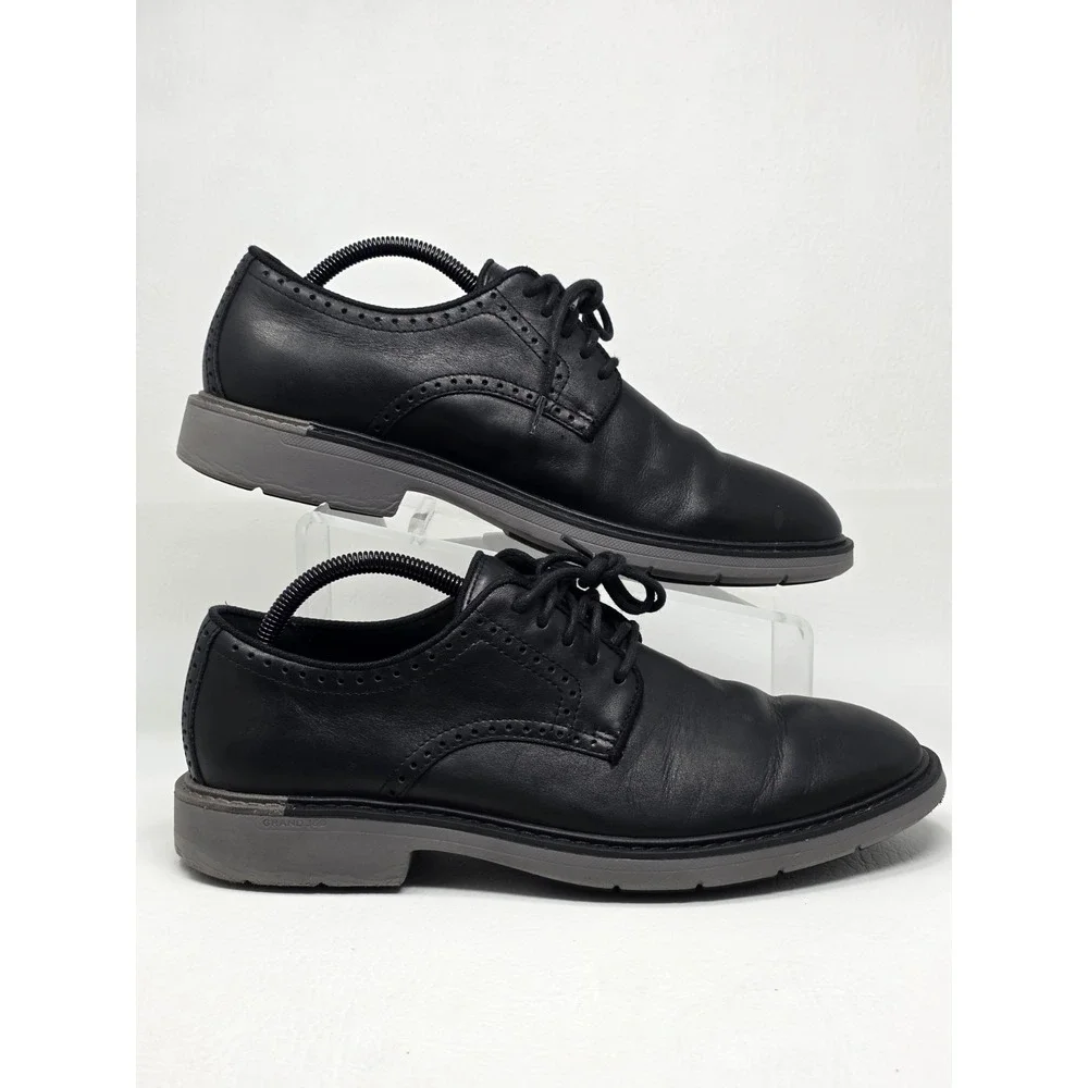Cole Haan Go To Plain Toe Oxfords Black Leather Mens Size 9M C34123 Pre-owned